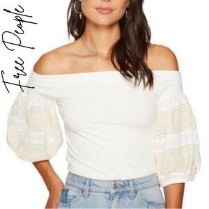 🎉Host Pick🎉 Free People puff sleeve top size L